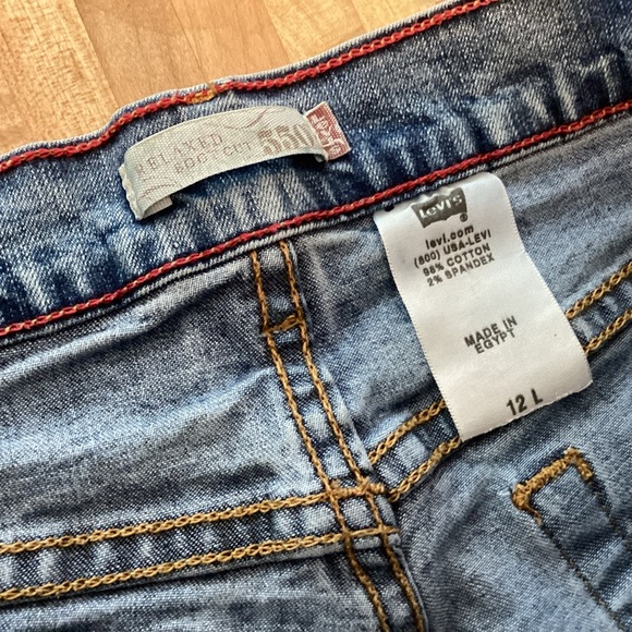 Boho tiered plaid flannel patchwork attached to Levi jean upcycled maxi skirt M - Picture 13 of 14